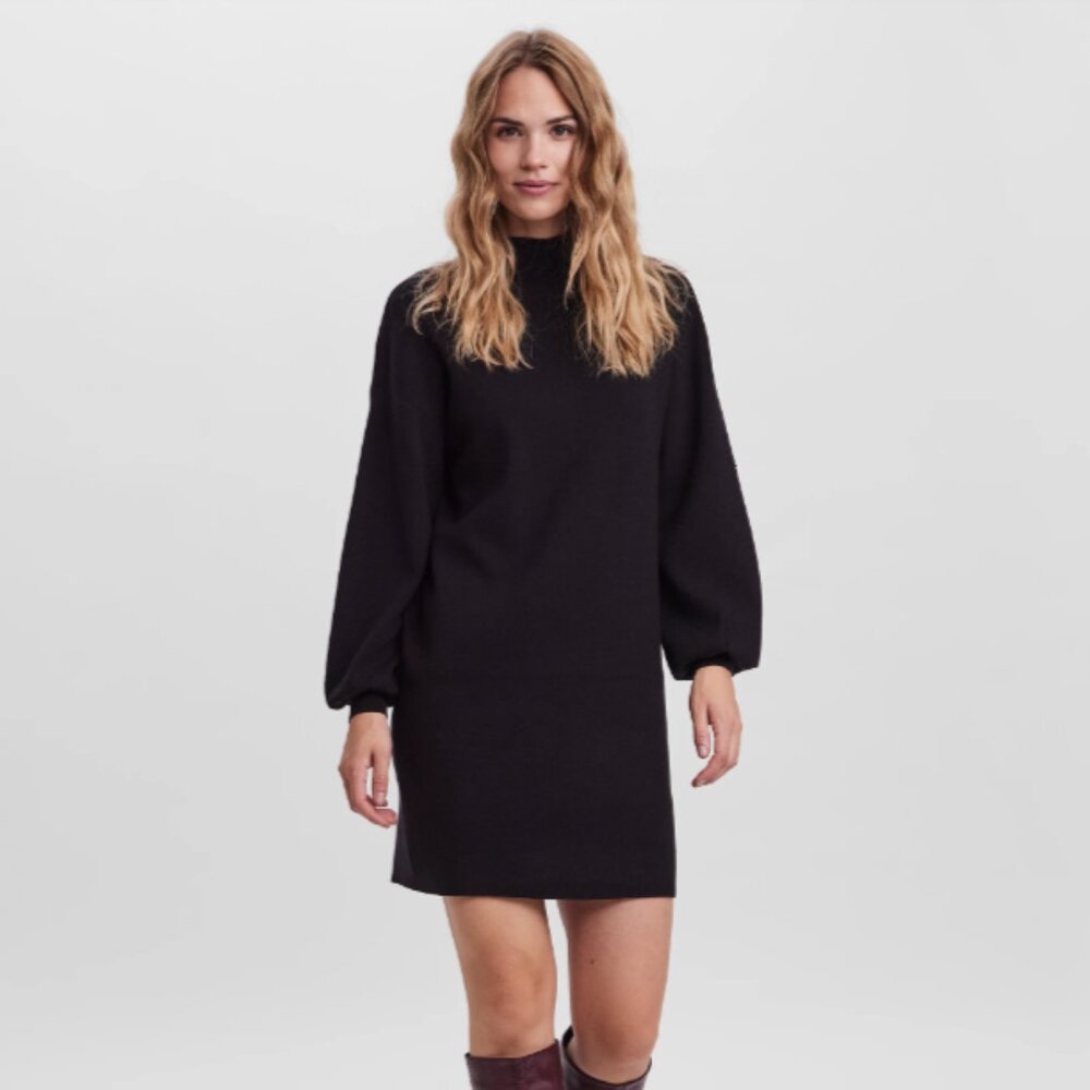 VMNANCY Short dress, Black, Sweater Dress, Size L